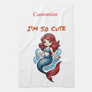 I'm So Cute Mermaid Thunder_Cove Tea Towel