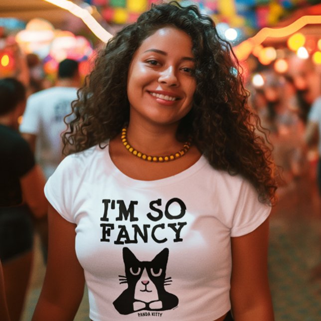 I'M SO FANCY, CUTE TUXEDO CAT PANDA KITTY T-Shirt (Creator Uploaded)