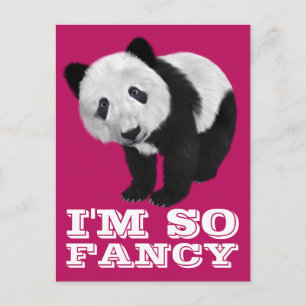 I'M SO FANCY PANDA BEAR POSTCARD