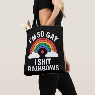 I'm So Gay Rainbows Funny LGBTQ Pride Ally Tote Bag