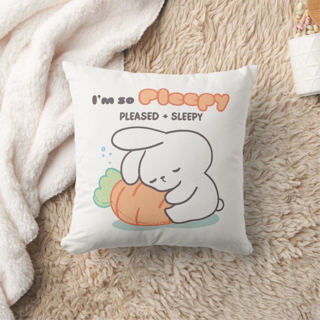 I'm so Pleepy: Bunny Hugging Carrot Pillow (Blanket)