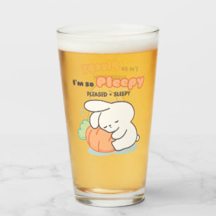 I'm so Pleepy: Bunny Hugging Carrot Pillow Glass