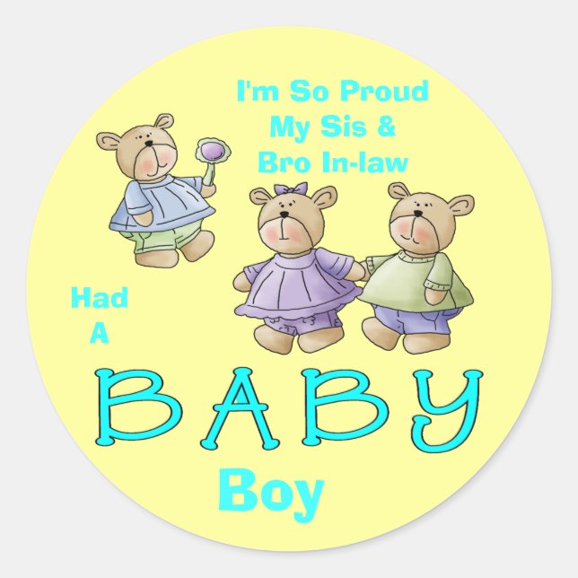 I'm So Proud - Baby Boy Classic Round Sticker (Front)