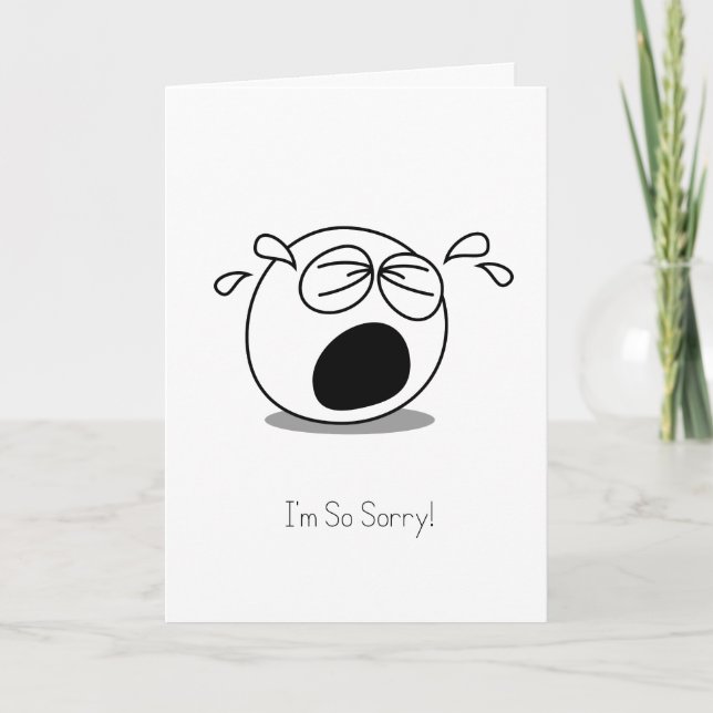 I'm So Sorry Crying Face Card (Front)