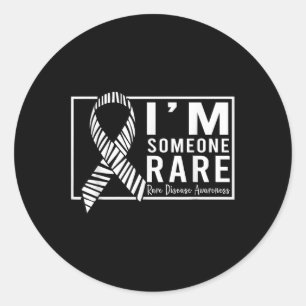 Im Someone Rare Disease Awareness Day Zebra Ribbon Classic Round Sticker