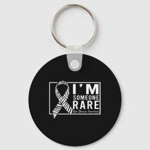 Im Someone Rare Disease Awareness Day Zebra Ribbon Key Ring