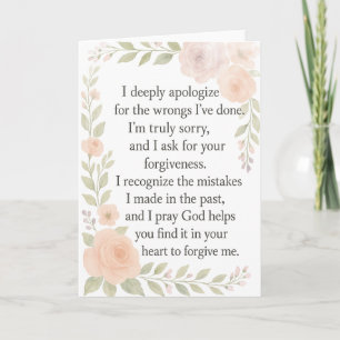 I'm Sorry/Apology\ Forgiveness Floral  Card