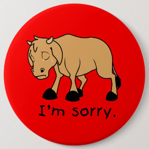 I'm Sorry Brown Crying Sad Weeping Calf Mug Watch 6 Cm Round Badge