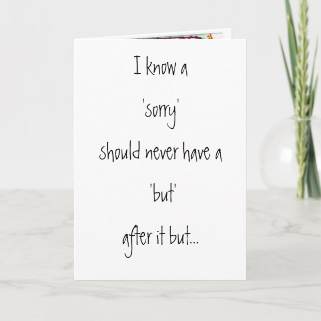 I'm sorry card (Front)