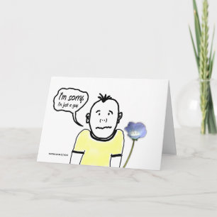 I'm Sorry - Cartoon Guy - Card