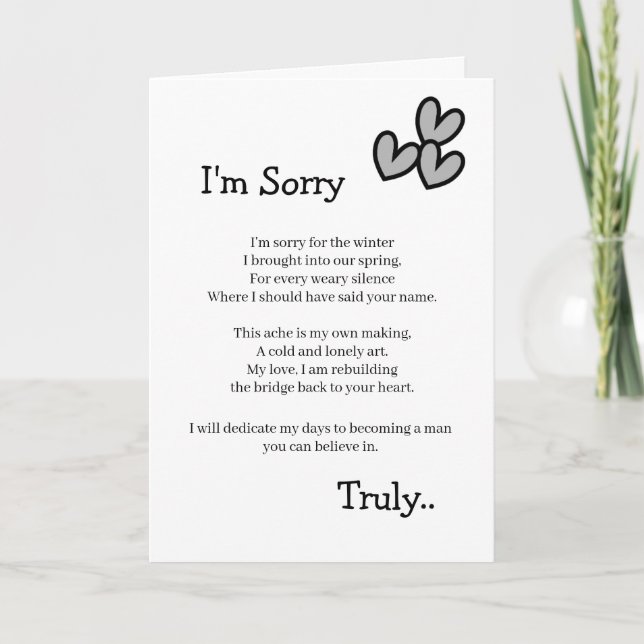 I'm Sorry Forgive Me Card (Front)