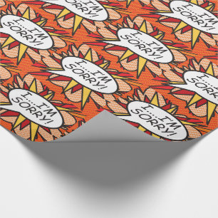 I'M SORRY Fun Retro Comic Book Pop Art Wrapping Paper