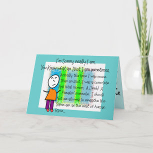 "I'm Sorry" Hilarious greeting card