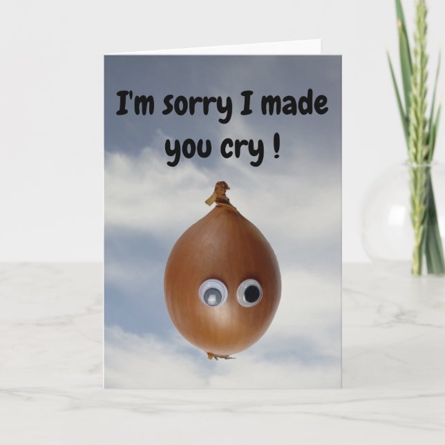 I'm sorry I made you cry!  Card (Front)