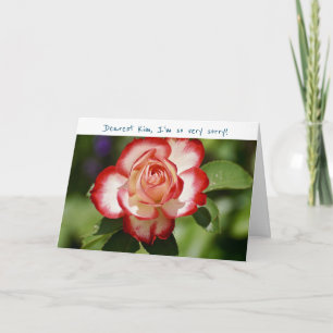 I'm Sorry Please Forgive Me Red White Rose Apology Card