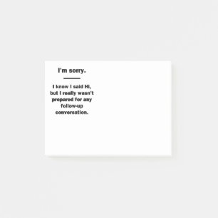 I'm Sorry. Post-it Notes