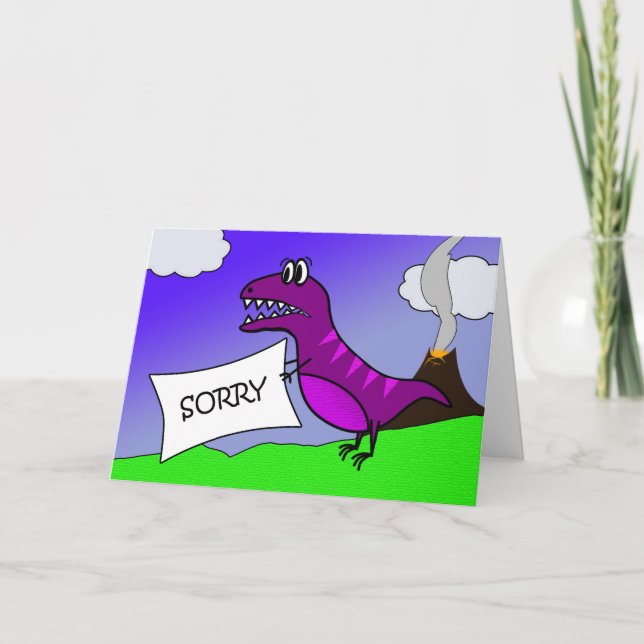 I'm Sorry, T-rex Dinosaur, Reptilian Brain Excuse Card (Front)
