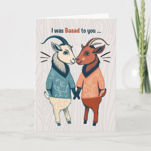 I'm Sorry Two Male Goats Cute Apology LGBTQ Card