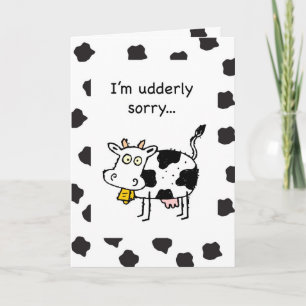 I'm Sorry With Cow and Spots Card