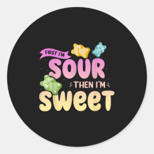 Im Sour Then Im Sweet Funny Candy Patch Sweet Kids Classic Round Sticker