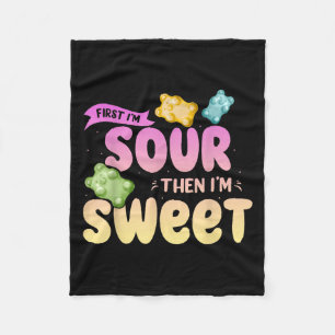 Im Sour Then Im Sweet Funny Candy Patch Sweet Kids Fleece Blanket