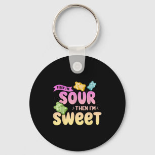Im Sour Then Im Sweet Funny Candy Patch Sweet Kids Key Ring