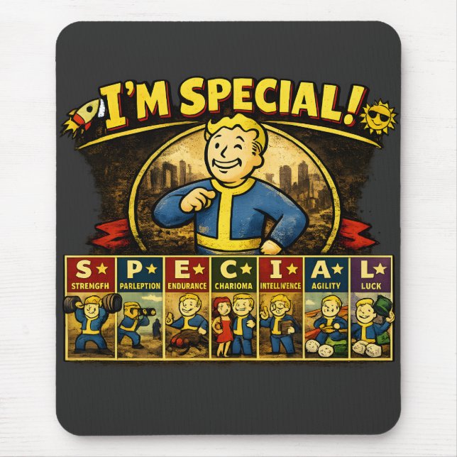 I'm Special | Fallout Inspired Stats Mousepad (Front)