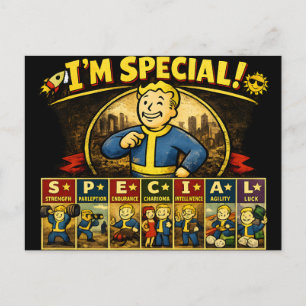 I'm Special Fallout Inspired Stats Mousepad Postcard