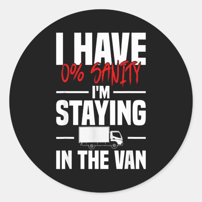 I'm Staying In Tha Van Funny Phasmophobia Women's  Classic Round Sticker (Front)