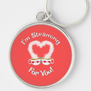 I'm Steaming For You Valentine's Teacup(s)Keychain Key Ring