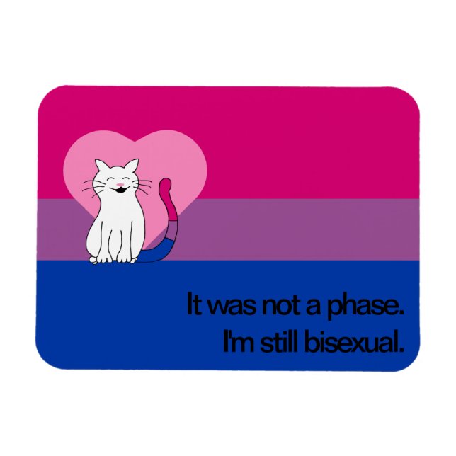 I'm Still Bisexual Cat with Bisexual Flag Magnet (Horizontal)