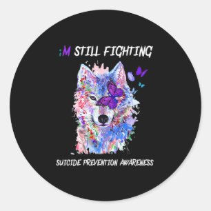 I'm Still Fighting Semicolon Wings Suicide Prevent Classic Round Sticker