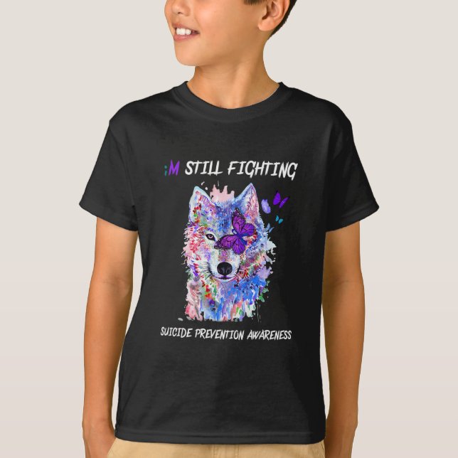 I'm Still Fighting Semicolon Wings Suicide Prevent T-Shirt (Front)