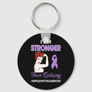 I'm Stronger Than Epilepy- Epilepsy Awareness Warr Key Ring