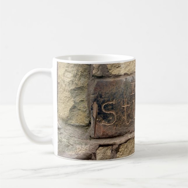 "I'm Stuck" another brick in the wall Coffee Mug (Left)
