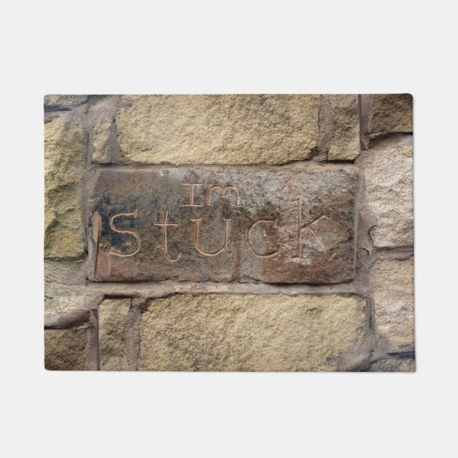 "I'm Stuck" another brick in the wall Doormat (Front)