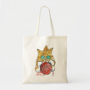 I'm Stuck on the Yarn Meows Kitten Tote Bag