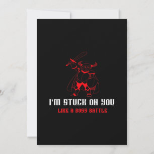 Im Stuck On You Boss Battle Gamer Valentines Playf Holiday Card