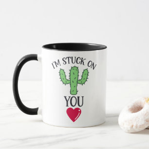 'I'm stuck on you' Cactus Quote Mug
