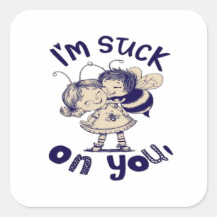 Im Stuck On You Classic Heartfelt Style  Square Sticker