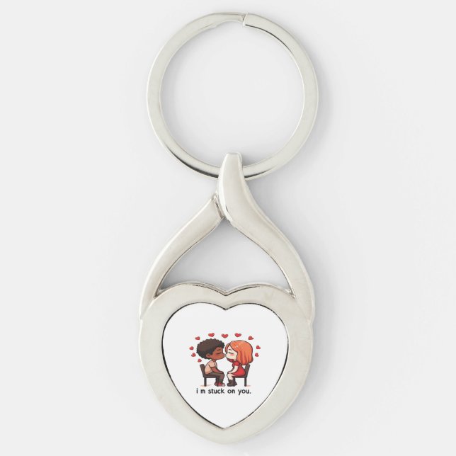 Im Stuck On You Classic Love Design  Key Ring (Front)