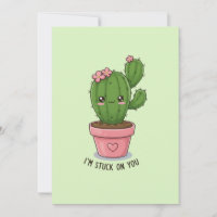 I'm Stuck on You: Cute Cactus Valentine's Day