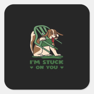 Im Stuck On You Funny Valentines Day Playful Desig Square Sticker