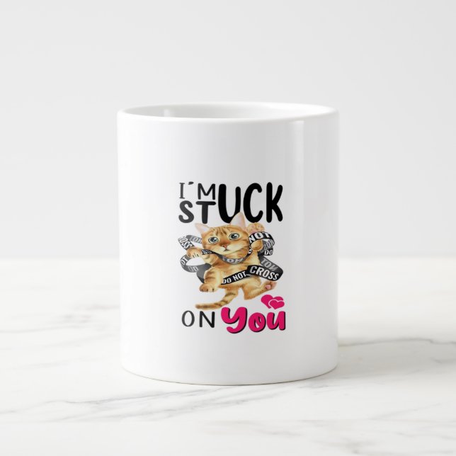 Im Stuck On You Simple Romantic Design  Large Coffee Mug (Front)