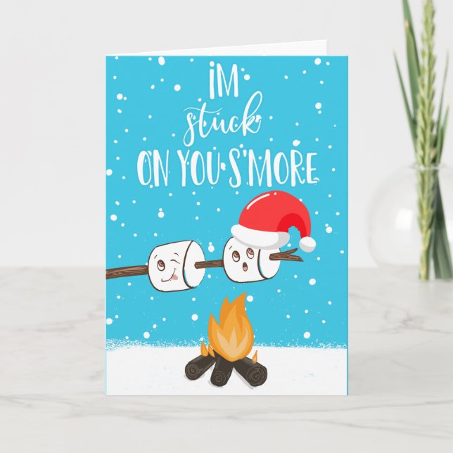 I'm stuck on your s'more funny joke christmas card (Front)