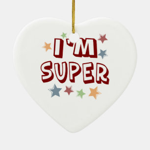 Im Super with Stars Ceramic Tree Decoration