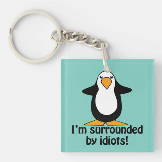 I'm surrounded by idiots! Humour Key Ring
