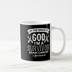 I'm survivor brain cancer awareness gray ribbon ch coffee mug