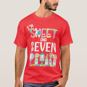 Im Sweet and Seven Candy Theme Birthday Lollipops T-Shirt