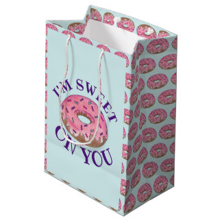 I'm Sweet On You Pink Doughnut Doughnut Foodie Lov Medium Gift Bag